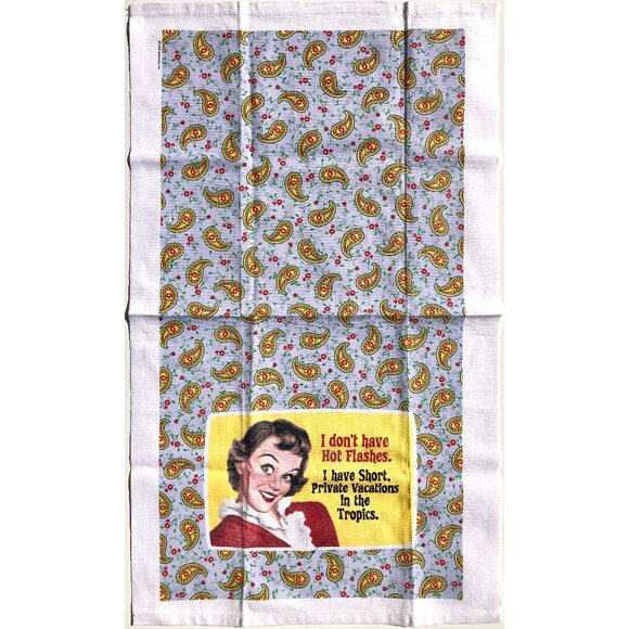 Fiddlers Elbow Kitchen Dish Towel Tea Towel funny Hot Flashes 100% cotton retro - Picture 7 of 8